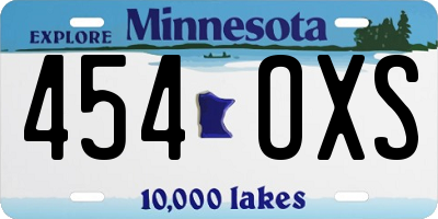 MN license plate 454OXS