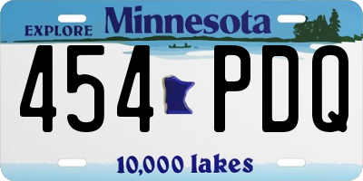 MN license plate 454PDQ