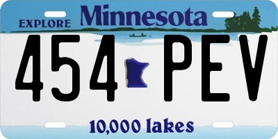 MN license plate 454PEV