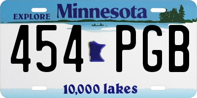 MN license plate 454PGB
