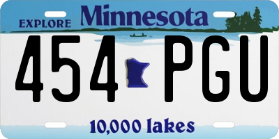 MN license plate 454PGU