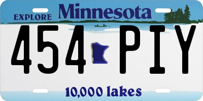 MN license plate 454PIY