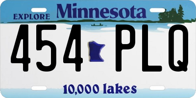 MN license plate 454PLQ
