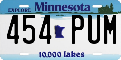 MN license plate 454PUM