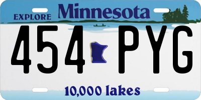 MN license plate 454PYG