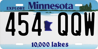 MN license plate 454QQW
