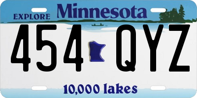 MN license plate 454QYZ
