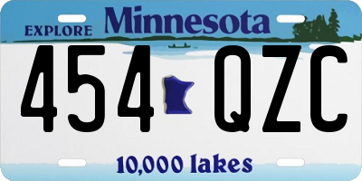MN license plate 454QZC