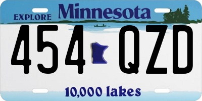 MN license plate 454QZD