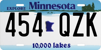 MN license plate 454QZK