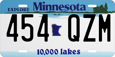 MN license plate 454QZM