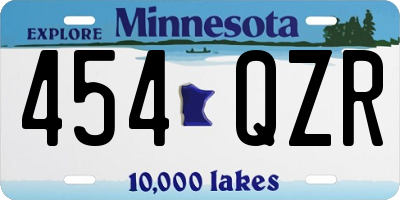 MN license plate 454QZR