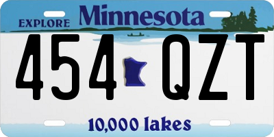 MN license plate 454QZT
