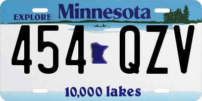 MN license plate 454QZV