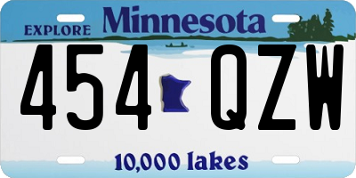 MN license plate 454QZW