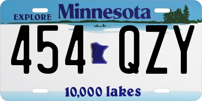 MN license plate 454QZY