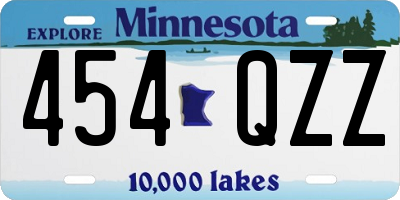 MN license plate 454QZZ