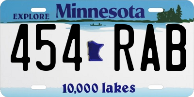 MN license plate 454RAB