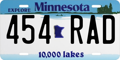 MN license plate 454RAD