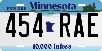 MN license plate 454RAE