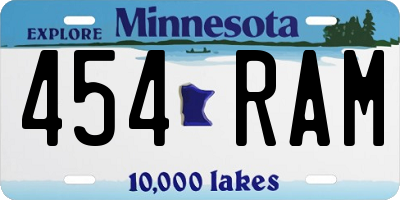 MN license plate 454RAM