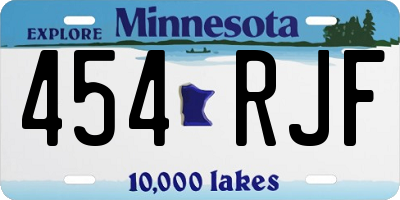 MN license plate 454RJF