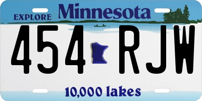 MN license plate 454RJW
