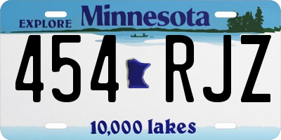 MN license plate 454RJZ