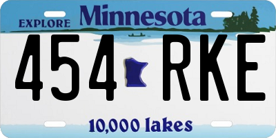 MN license plate 454RKE