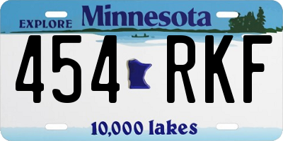 MN license plate 454RKF