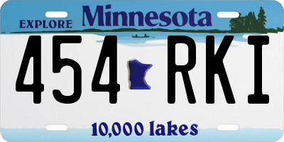 MN license plate 454RKI