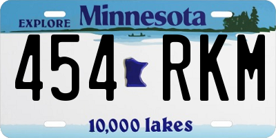 MN license plate 454RKM