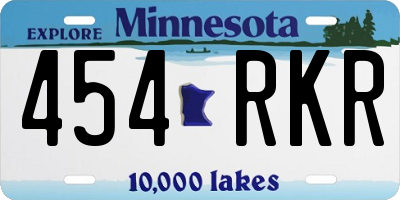 MN license plate 454RKR