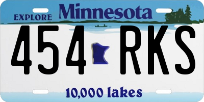 MN license plate 454RKS