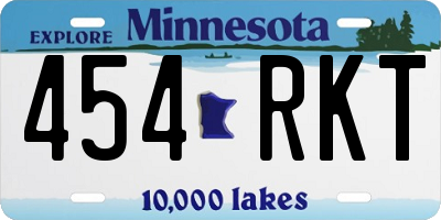 MN license plate 454RKT