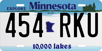 MN license plate 454RKU
