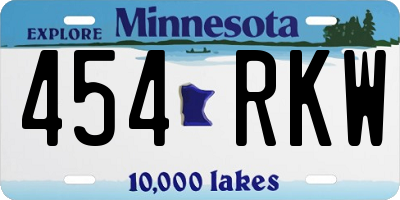 MN license plate 454RKW