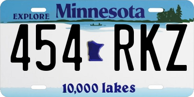 MN license plate 454RKZ