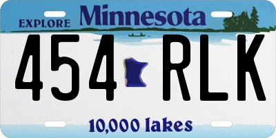 MN license plate 454RLK