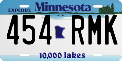 MN license plate 454RMK