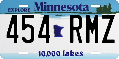 MN license plate 454RMZ