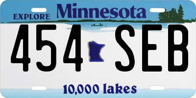 MN license plate 454SEB
