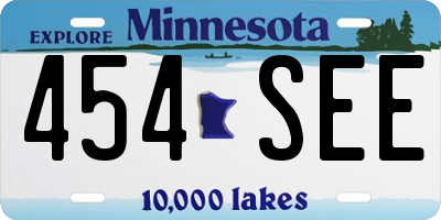 MN license plate 454SEE