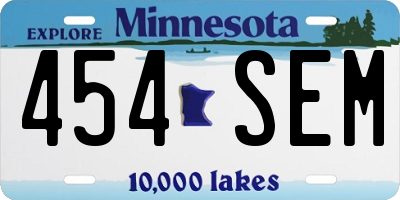 MN license plate 454SEM