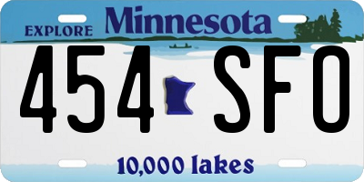 MN license plate 454SFO