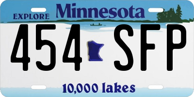 MN license plate 454SFP