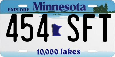 MN license plate 454SFT