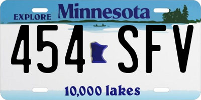 MN license plate 454SFV