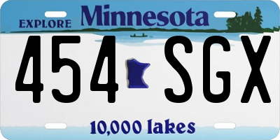 MN license plate 454SGX