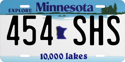 MN license plate 454SHS